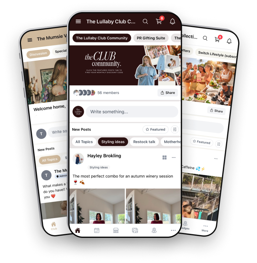 InClub on mobile — your favourite brand communities, one app